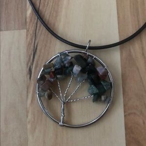 Tree of life necklace multi color